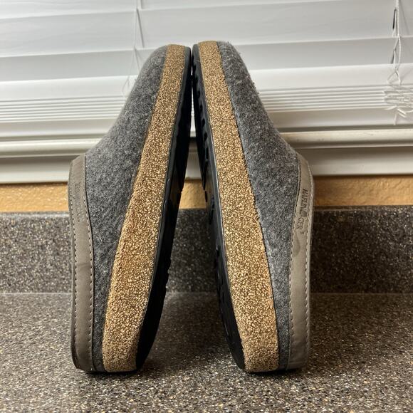 Haflinger Grizzly Wool Clogs Slippers Mens EU 46 US 13 Gray Slip On Comfort Mule - Picture 5 of 10